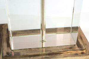 Modern Table Lamp in Chrome and Clear Glass detail 2 (6719931875485)