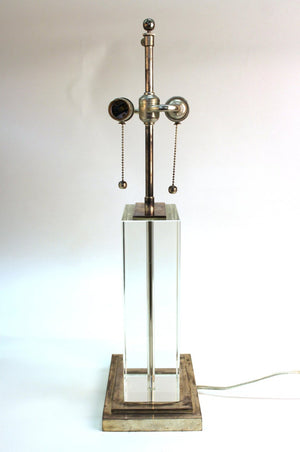 Modern Table Lamp in Chrome and Clear Glassside (6719931875485)