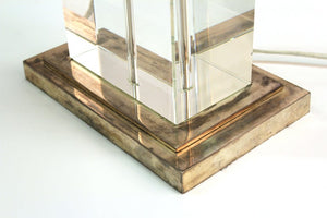 Modern Table Lamp in Chrome and Clear Glass base  (6719931875485)