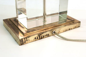 Modern Table Lamp in Chrome and Clear Glass back  (6719931875485)