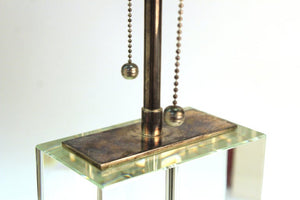 Modern Table Lamp in Chrome and Clear Glass center (6719931875485)