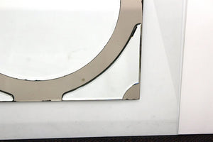 Postmodern Round Mirror on Rectangular Glass Frame (6719891505309)