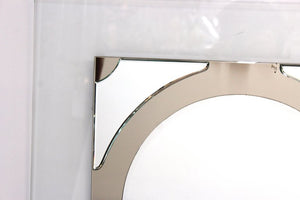 Postmodern Round Mirror on Rectangular Glass Frame (6719891505309)