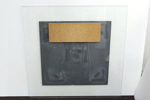 Postmodern Round Mirror on Rectangular Glass Frame (6719891505309)