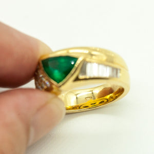 Ring in Gold with Colombian Emerald and Diamonds Inside Band (6719963496605)