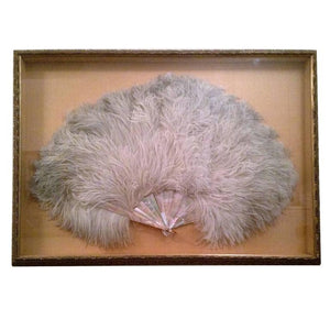 Tiffany & Company Ostrich Feathers and Mother-of-Pearl Fan in Silver Leaf Frame (6719804047517)