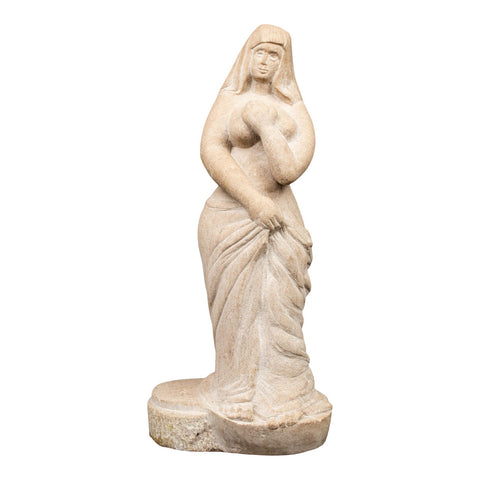 J. Todak Nude Woman Carved Stone Sculpture